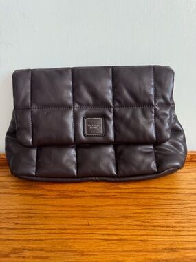 Victoria's Secret Quilted Fold-Over Clutch - Dark Brown